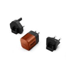 Energizer Energizer Ultimate - Multiplug EU/UK/US GaN USB-C 20W PD stenski polnilnik (Walnut Burl)