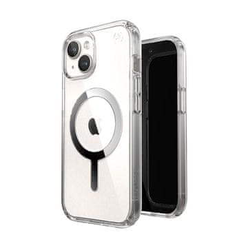 Speck Ovitek Speck Presidio Perfect-Clear MagSafe za iPhone 15 / iPhone 14 / iPhone 13 (prozoren / kromiran / srebrn)