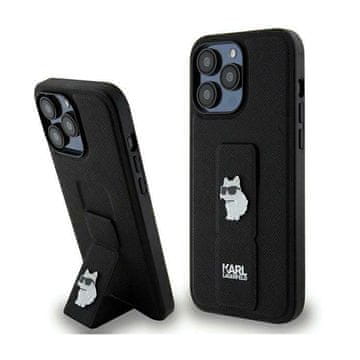 Karl Lagerfeld Stojalo za ključe Karl Lagerfeld Saffiano Choupette - ovitek za iPhone 13 Pro (črn)