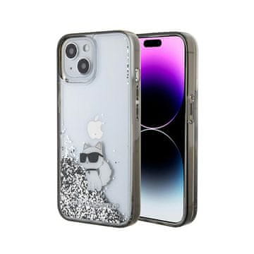 Karl Lagerfeld Ovitek Karl Lagerfeld Liquid Glitter Choupette - iPhone 15 (prozoren)