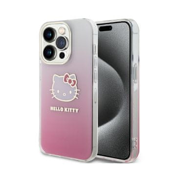 HELLO KITTY Ovitek za iPhone 15 Pro z motivom muce Hello Kitty IML Gradient Electrop (roza)