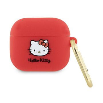HELLO KITTY Silikonski ovitek Hello Kitty z 3D mucko - AirPods 3 (fuksija)