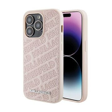 Karl Lagerfeld Ovitek za iPhone 15 Pro Max z vzorcem K Karl Lagerfeld Quilted (roza)