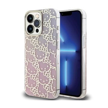 HELLO KITTY Ovitek Hello Kitty IML Gradient Electrop Crowded Kitty Head - iPhone 15 Pro Max (roza)