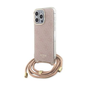 Guess Ovitek Guess Crossbody Cord 4G Print - iPhone 15 Pro (roza)