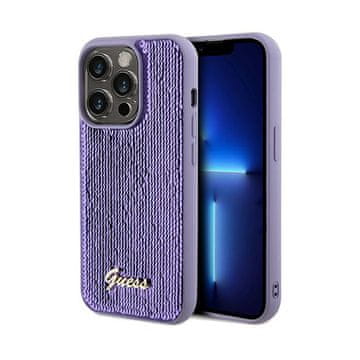 Guess Ovitek Guess Sequin Script Metal - iPhone 14 Pro Max (vijoličen)