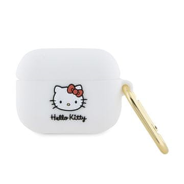 HELLO KITTY Silikonski ovitek Hello Kitty z 3D muckino glavo – AirPods Pro (bel)