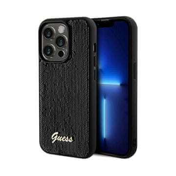 Guess Ovitek Guess Sequin Script Metal - iPhone 14 Pro (črn)
