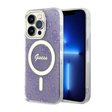 Guess Ovitek Guess 4G MagSafe za iPhone 14 Pro (vijoličen)