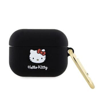 HELLO KITTY Silikonski ovitek Hello Kitty z 3D mucko – AirPods Pro (črn)