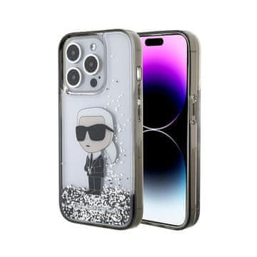 Karl Lagerfeld Ovitek Karl Lagerfeld Liquid Glitter Ikonik - iPhone 15 Pro (prozoren)