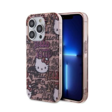 HELLO KITTY Ovitek za iPhone 14 Pro z napisom Hello Kitty IML - roza