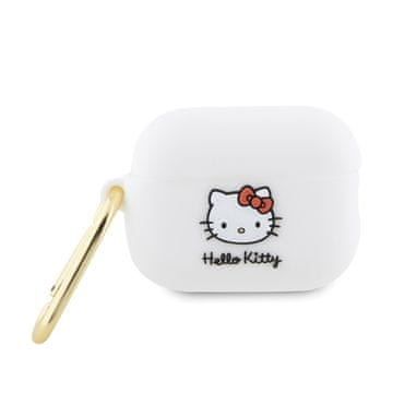 HELLO KITTY Silikonski ovitek Hello Kitty z 3D muckino glavo – AirPods Pro 2 (bel)