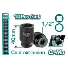 Total 10-delni set 1/2" nastavkov za udarni ključ/ /IND (THISTD12101)