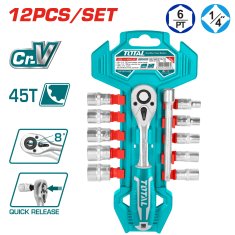 Total 12-delni komplet ključev 1/4" (žepni), serija INDUSTRIAL (THT14114126)