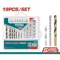 Total 19-delni set svedrov in komplet izvijačev (TACSDB1901)