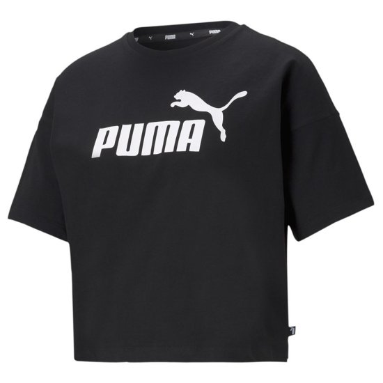 Puma Majice črna Ess Cropped Logo