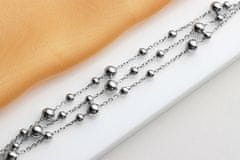 Brilio Silver Trojna srebrna zapestnica s perlami BRC117W