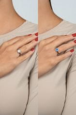 Brilio Silver Srebrn prstan z belim sintetičnim opalom in cirkoni RI110W (Obseg 52 mm)