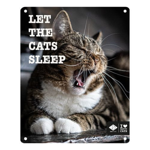 EBI D&D I LOVE HAPPY CATS kovinska tabla: ,,Let the cats sleep" 20x25cm