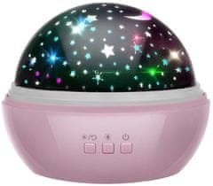 Iso Trade Nočna LED lučka projektor - zvezdnato nebo - roza barva