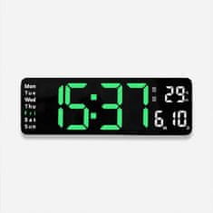 Cool Mango Večnamenska digitalna LED stenska ura, daljinsko upravljanje, eleganten in moderen zaslon, 4 različne funkcije uporabe, 32 x 10 cm – Walltime