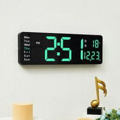Cool Mango Večnamenska digitalna LED stenska ura, daljinsko upravljanje, eleganten in moderen zaslon, 4 različne funkcije uporabe, 32 x 10 cm – Walltime