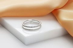 Brilio Silver Očarljiv pozlačen prstan s cirkoni GR044Y (Obseg 60 mm)