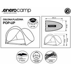 Enero SAMOSTOJNO ZLOŽLJIV ŠOTOR NA PLAŽI ZAPRT 200X120X110/90CM ENERO KAMP