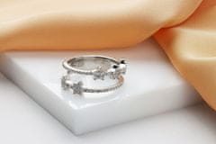 Brilio Silver Čudovit srebrn prstan z zvezdicami RI095W (Obseg 56 mm)