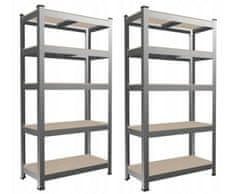 Aga 2x Kovinski regal 180x90x30 cm 5 polic