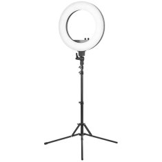 ACTIVESHOP Obročasta luč 18" 48W LED črna + stativ