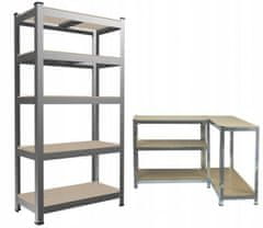 Aga 2x Kovinski regal 180x90x30 cm 5 polic