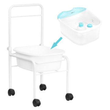 shumee Set pladnjev za belo pedikuro na kolesih + masažer za noge, masažer z vzdrževanjem temperature AM-506A