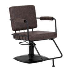 Eprim Gabbiano Katania Loft Old Leather frizerski stol, temno rjava