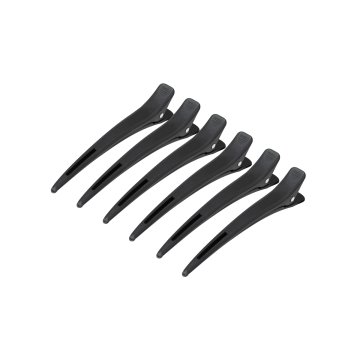 ACTIVESHOP Karbon E-15 frizerske sponke, 6 kosov, 11,5 cm, črne