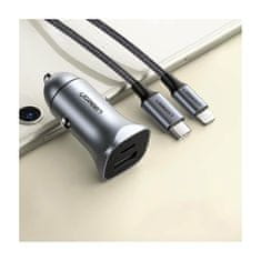 Ugreen CD137 dvojni avtopolnilec USB-C in USB-A