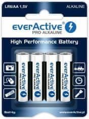 everActive LR6/AA Pro Alkaline Zmogljive alkalne baterije, 4 kos