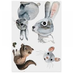 NUUKK otroške nalepke za tekstil, zajček, veverica in miška (831)