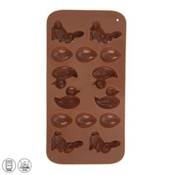 STREFA Kalup velikonočni 14 kosov 20,5x10,5x1,5cm silikona rjave barve