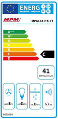 MPM Kuhinjska napa 61-PX-71 vgradna, inox
