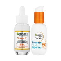 Garnier Skin Naturals Vitamin C Brightening Super Serum Set serum za obraz 30 ml + zaščita pred soncem za obraz 30 ml za ženske