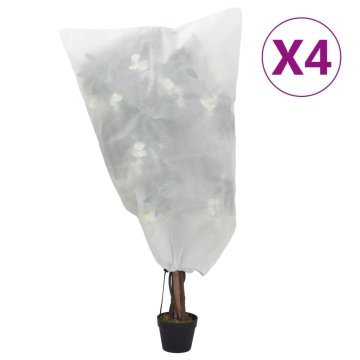 Vidaxl Prevleka za rastline iz flisa z zadrgo 4 kosi 70 g/m² 0,8x0,8 m