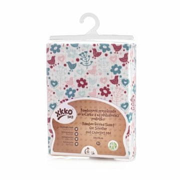 XKKO BMB Ponjava z gumo za voziček 50x70 - Flowers&Birds For Girls