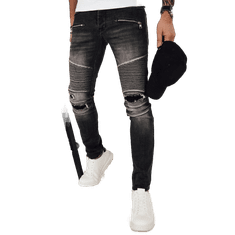 Dstreet Moške hlače iz džinsa RIGA temno sive barve ux4151 s31