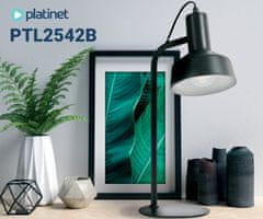 Platinet PTL2542B namizna svetilka, kovina, max 25W, 420x170mm, črna