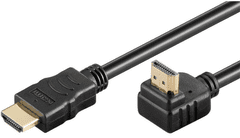 Goobay High Speed kabel, 90°, z mrežno povezavo, pozlačen, 5m, črn (61298)