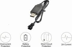 YUNIQUE GREEN-CLEAN USB Univerzalni polnilni kabel RC s priključkom SM-3P za 2S 7.4V LiPo baterijo združljiv RC avtomobil / avto / letalo / dron / RC čoln in druge igrače za daljinsko upravljanje
