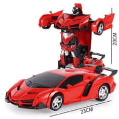 Netscroll Transformer avto, daljinsko voden RC avto za otroke, 2 v 1 (avto in robot), 360° vrtenje, 2,4 Ghz tekmovalni transformer, transformacija avta v transformerja z 1 klikom, trpežni materiali, RoboAuto