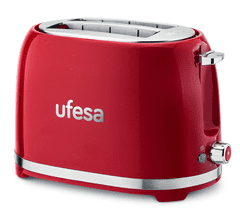 UFESA Classic PinUp opekač kruha, 850 W, rdeče-beli